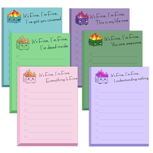 12PCS Dumpster Fire Sticky Notes Novelty Dumpster Fire (12 Sets, 360 Sheets)