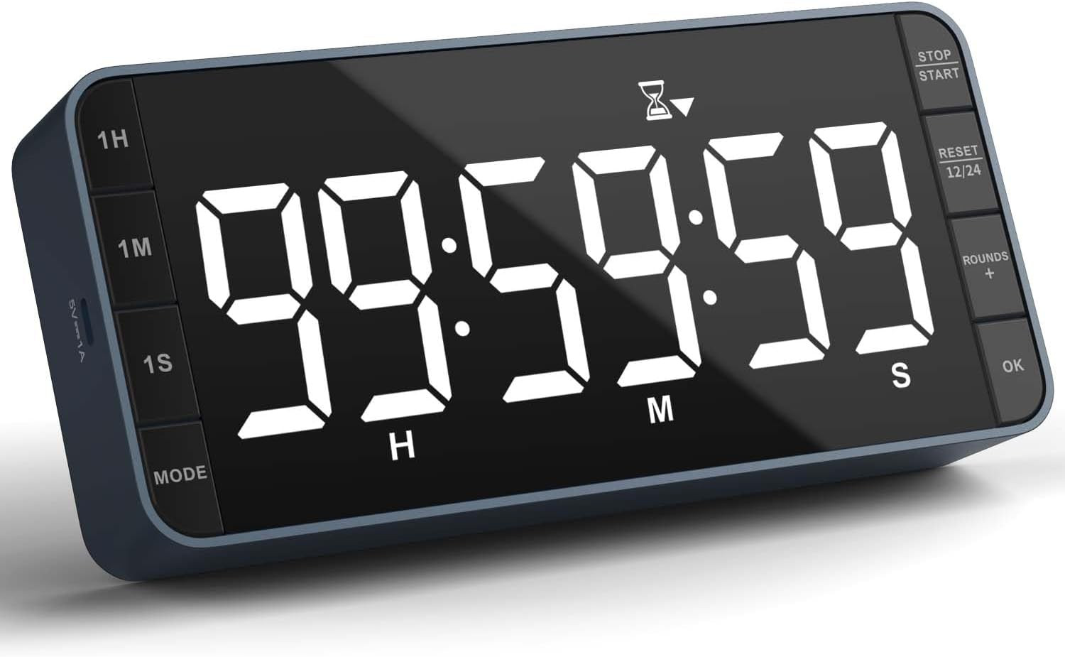 Large 7.8" Digital Timer with LED Display, Magnetic for Kitchen & Classroom | US