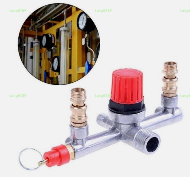 Air Compressor Pressure Valve Switch Control Manifold Regulator Gauges Tools