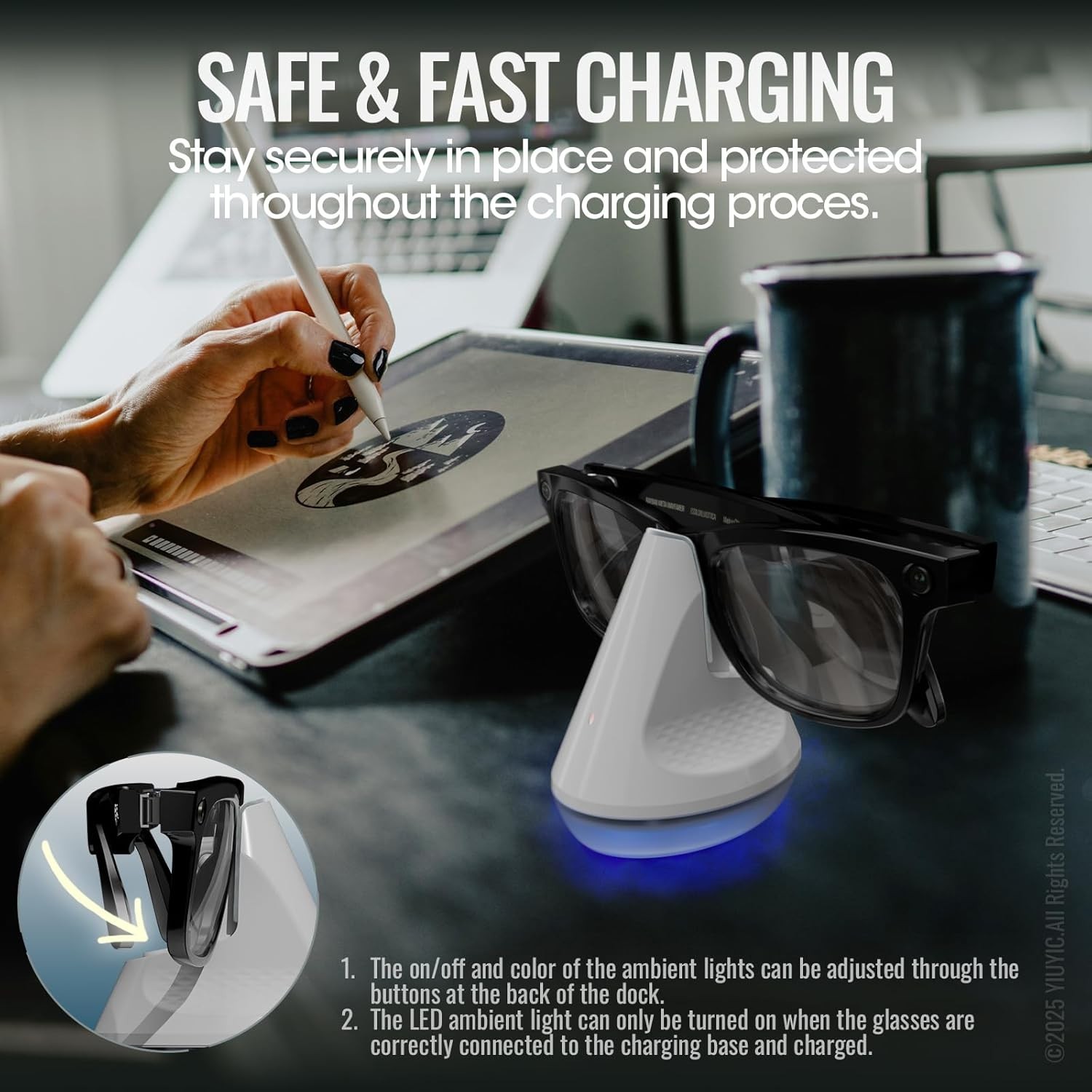 Ray-Ban Meta Charging Dock with RGB Ambient Light & Smart Protection Technology