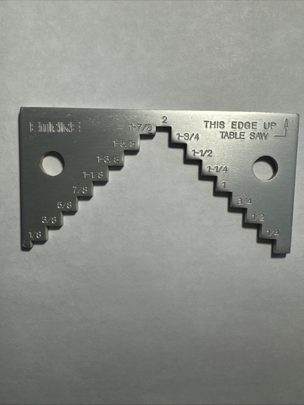 Table saw and Radial saw step gauge for Blade setup Empire