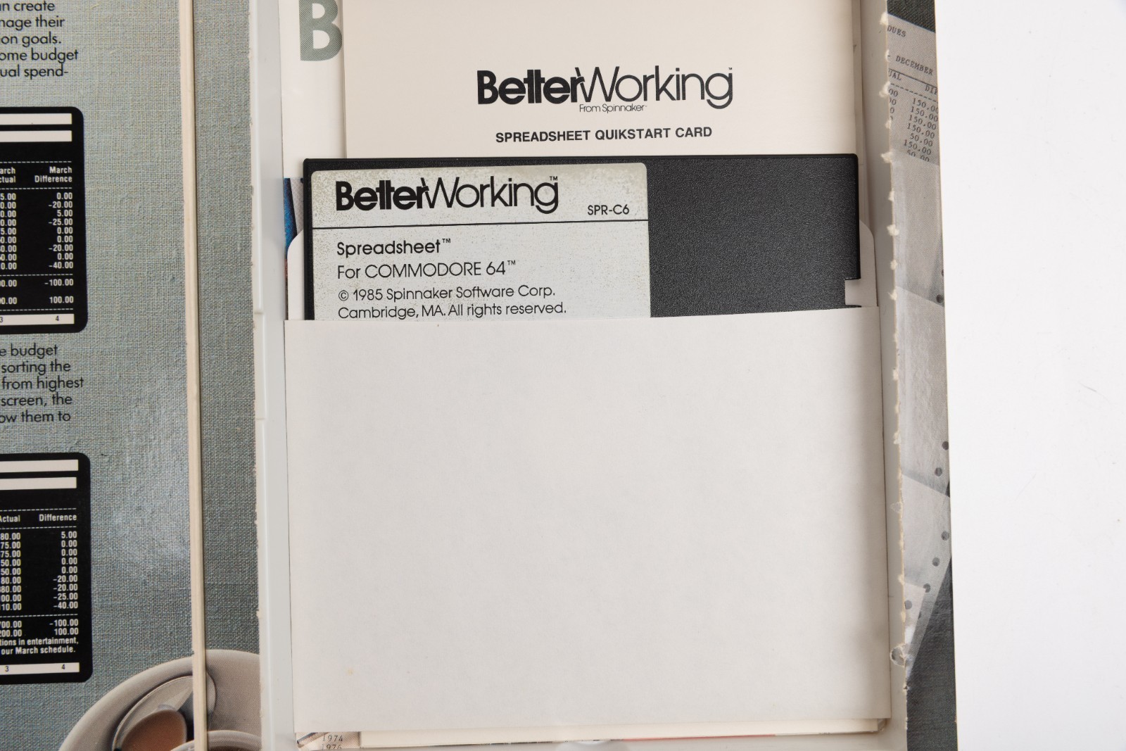Spinnaker Software Commodore 64 128 Better Working Spreadsheet Vintage