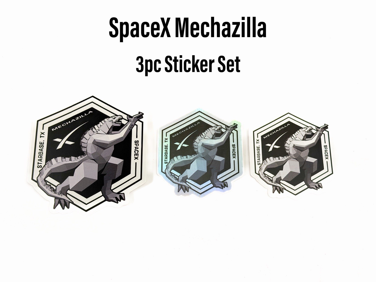 SpaceX Starship Specialty Mechazilla Starbase Sticker Set - 3 Piece