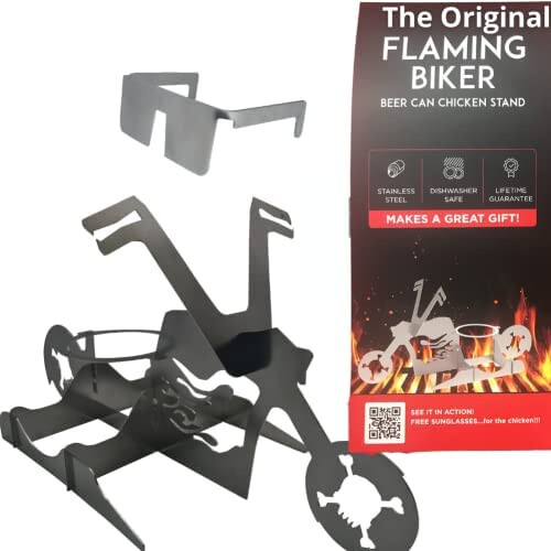 Flaming Bike Beer Can Chicken Stand- Beer chicken roaster; Stainless steel