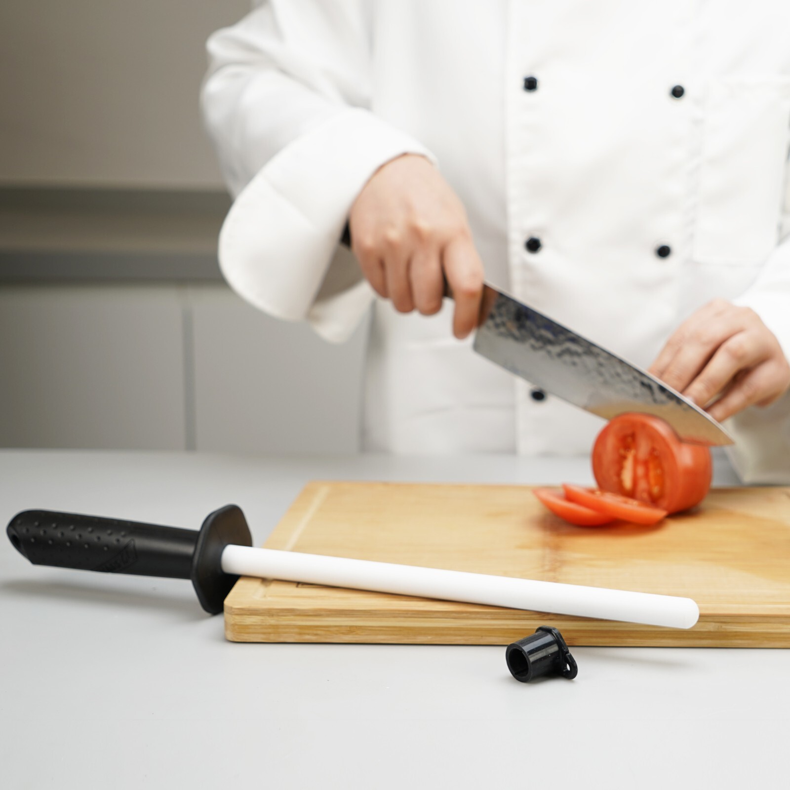 Professional Ceramic Sharpening Fine Honing Rod Steel Kitchen Knife Sharpener