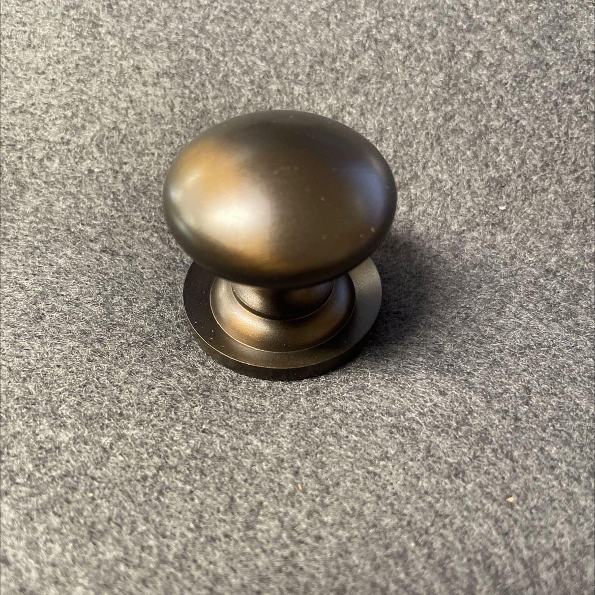 1-1/4" Knob With Attached Backplate Rubbed Bronze