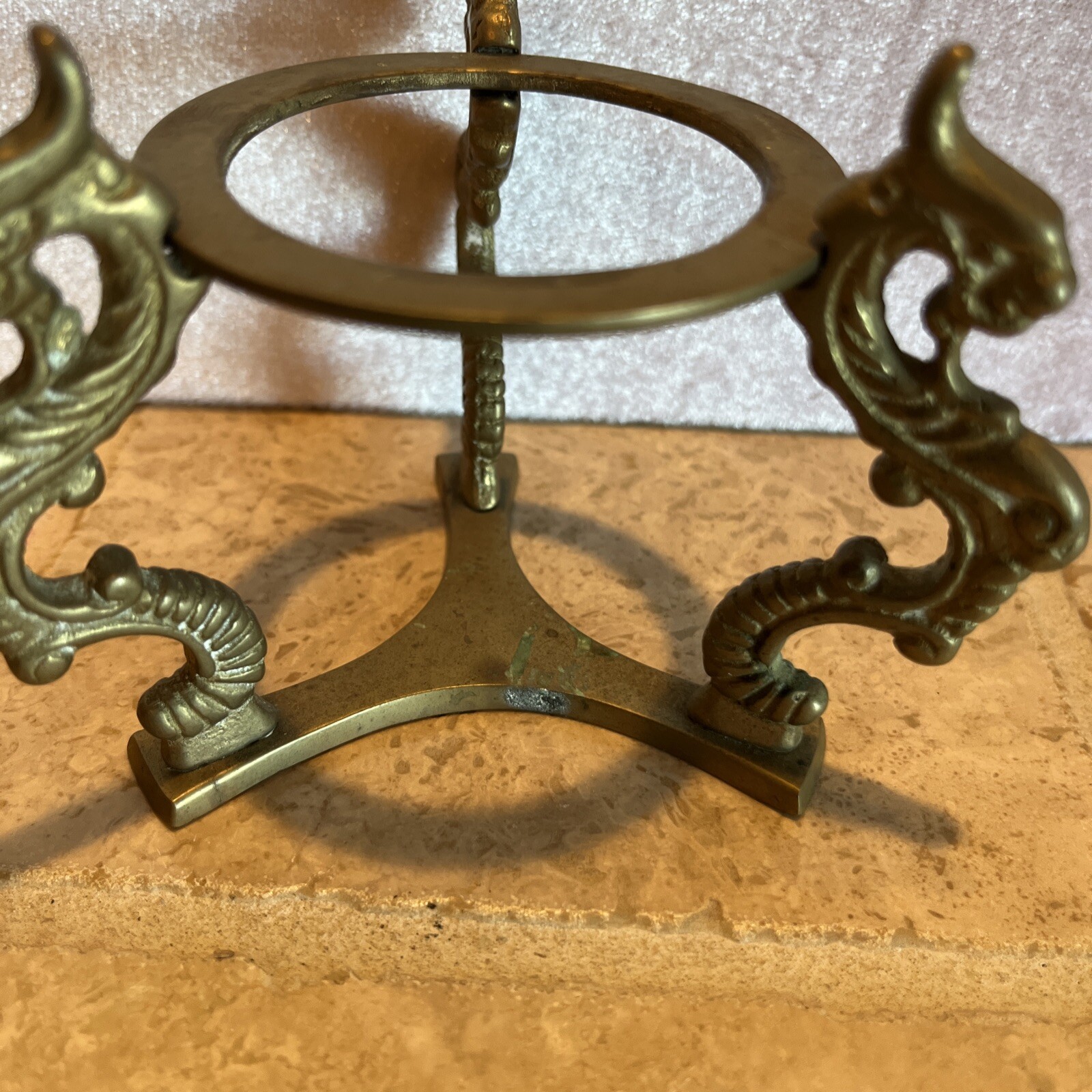 Sphere Brass Dragon Stand Mythical candle or globe