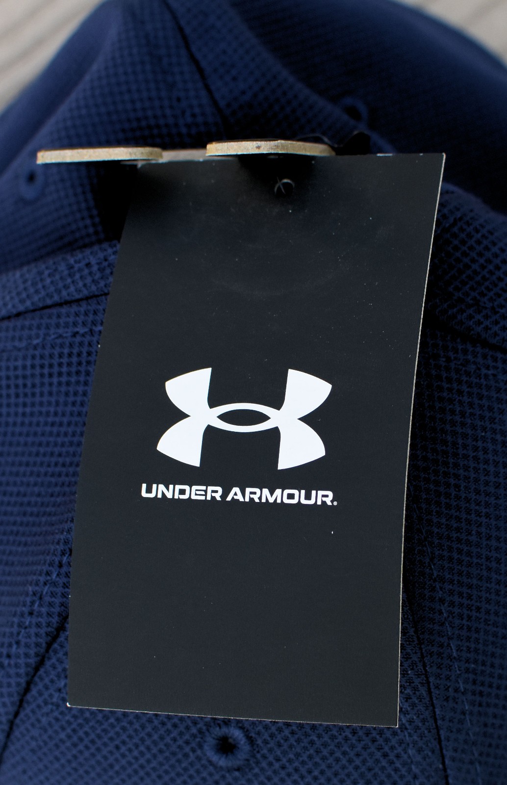 NWT UNDER ARMOUR Blitzing Mens Flex Fitted Hat-L/XL @$28 NAVY BLUE/WHITE Logo