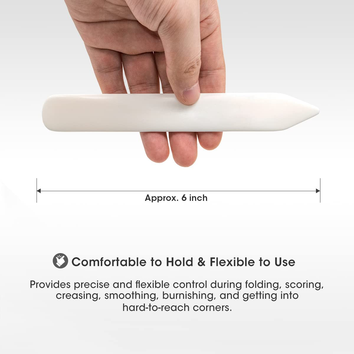 Genuine Bone Folder and Scoring Tool - 100% Real Cattle Bone, Smooth