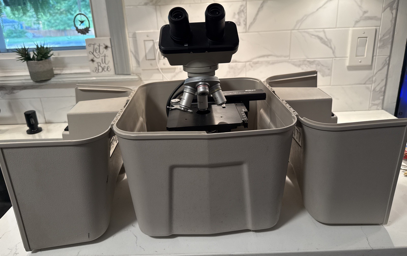 Nikon Model SC Binocular Microscope With Carry Case
