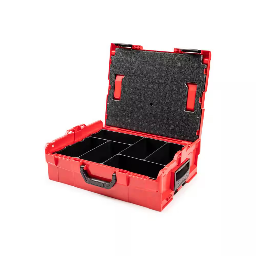 Stacking Tool Box (L-BOXX 2) with 6-Cavity Parts Tray and Lid Insert