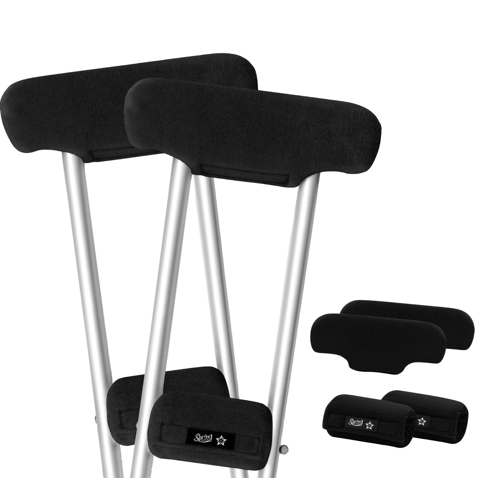 RCL Fleece Crutches Padding and Hand Grip Covers-Underarm Cushion Set Crutch Pad