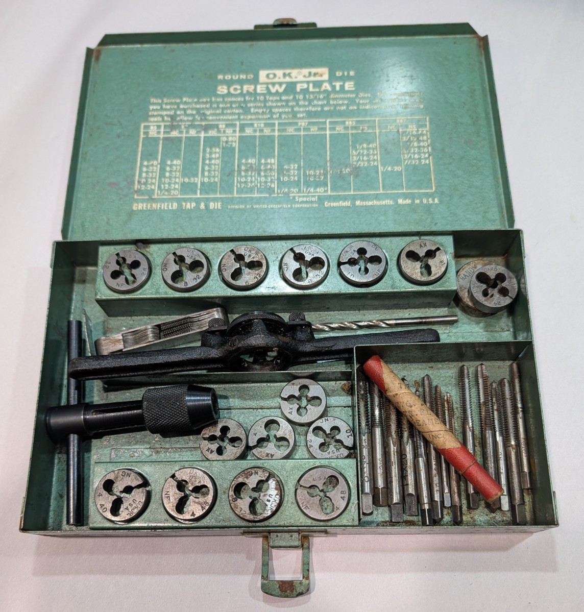 Greenfield OK Jr.Tap & Die Set SAE