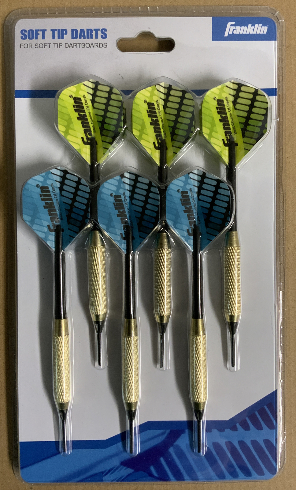 🎯 Franklin Sports Soft Tip Darts 18 Gram Brass Coated Steel 6 Pack🆕