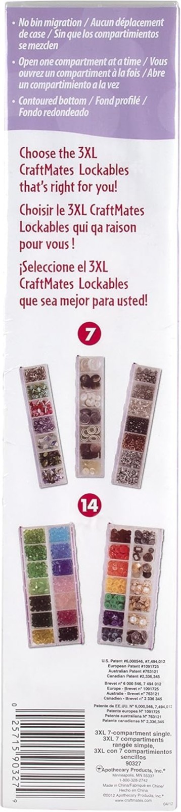 Compact Craft Organizer with 7 Locking Compartments for Secure Supply Management