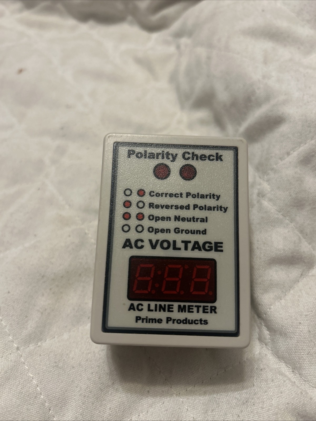 Prime Products Digital AC Line Voltage Meter Outlet Polarity Tester TESTED