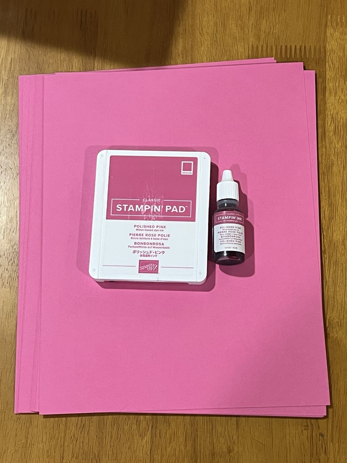 Stampin' Up! LOT In Color Polished Pink Ink Pad, Refill, Cardstock Retired