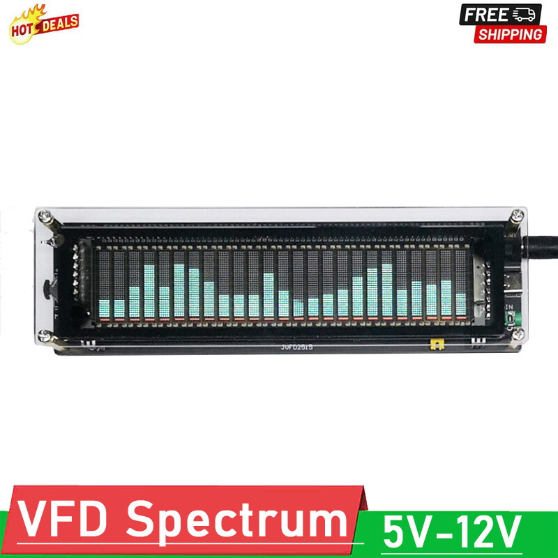VFD Music Spectrum Display Clock Rhythm Analyzer VU Meter for 5V 12V Amplifier
