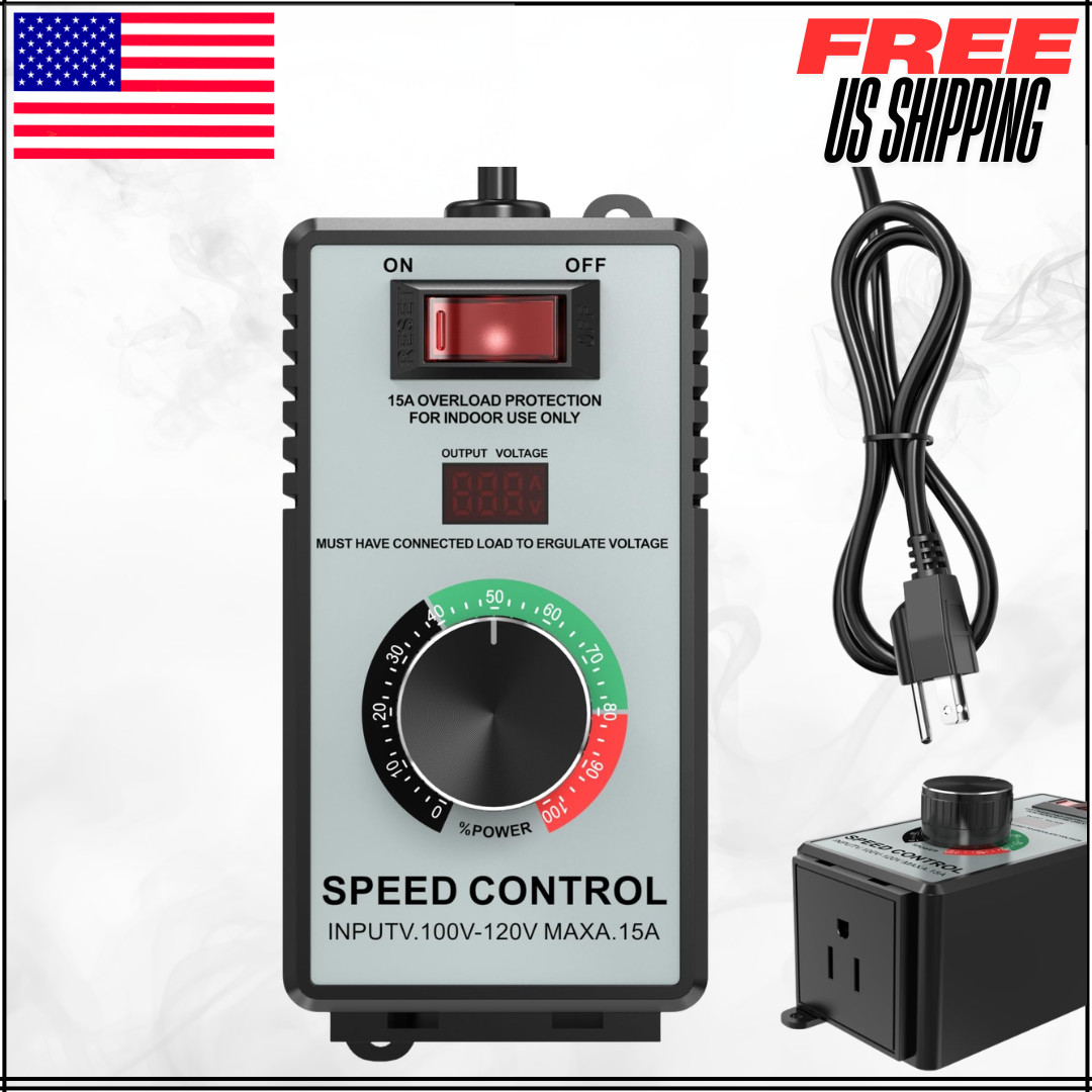 High Capacity AC Motor Speed Controller LED Variable Regulator 4000W 120V 15A