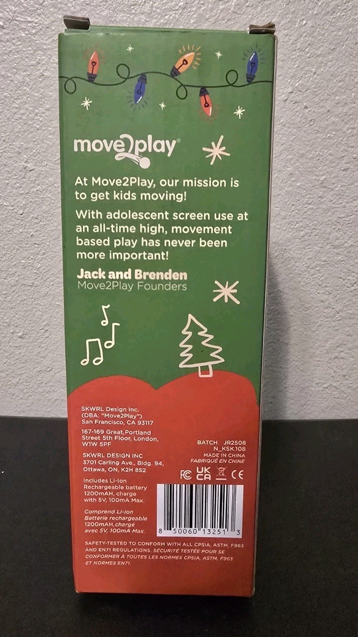Move2Play Christmas Karaoke Microphone Includes Pre-Loaded Songs & Bluetooth New
