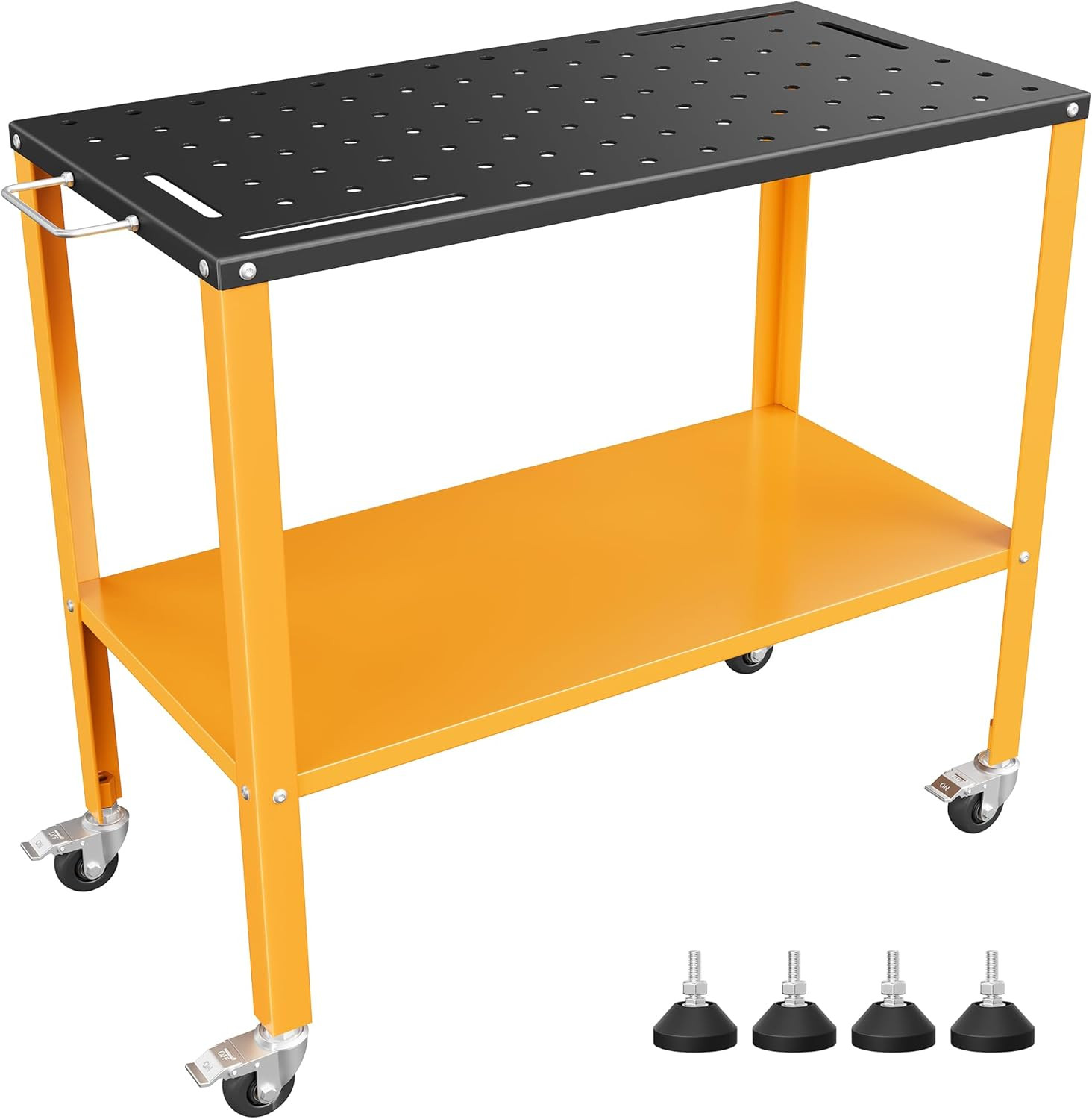 1200LBS Welding Table, 36"X18" Welding Workbench, Black Oxide Finish Tabletop wi