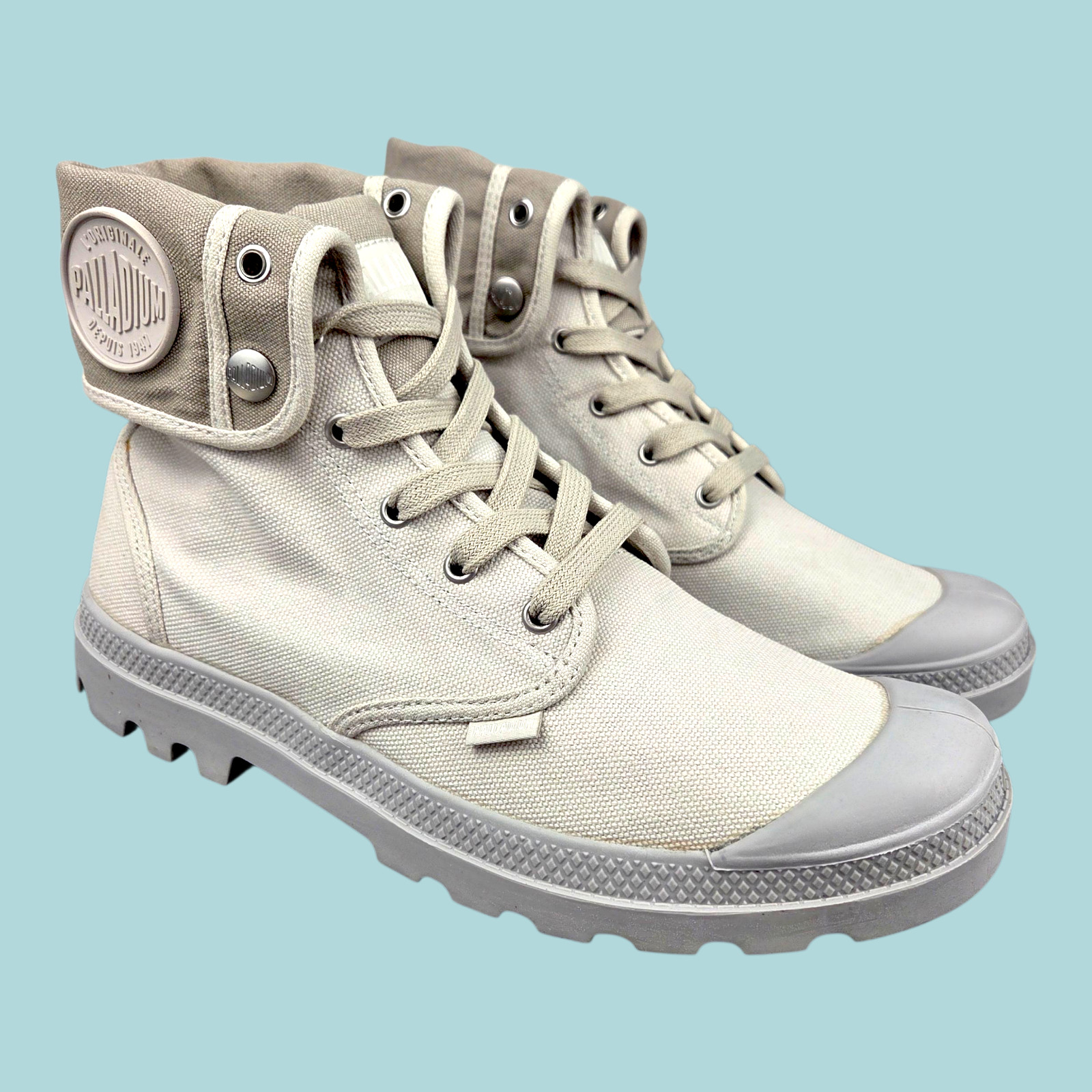 Palladium Baggy Men's Turn-down 02353-095-M Vapor/Metal Canvas Combat Boots