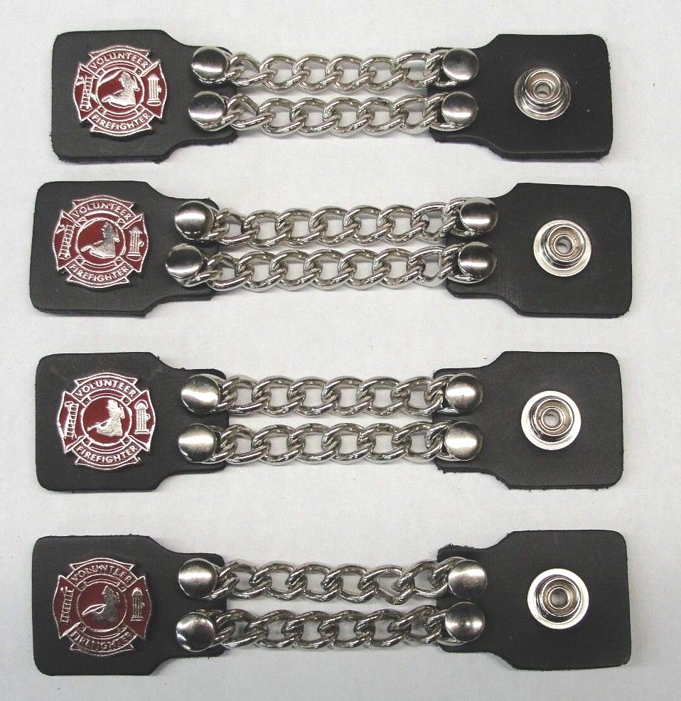 4 Pieces Genuine Leather Vest Extenders Volunteer Firefighter High Quality New