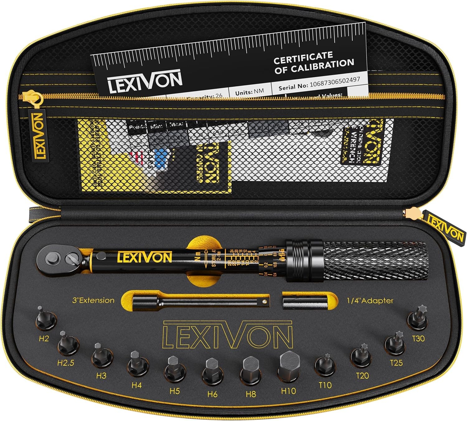 Bike Torque Wrench 1/4-Inch Dr. 15-Piece Kit | 72-Tooth Gear