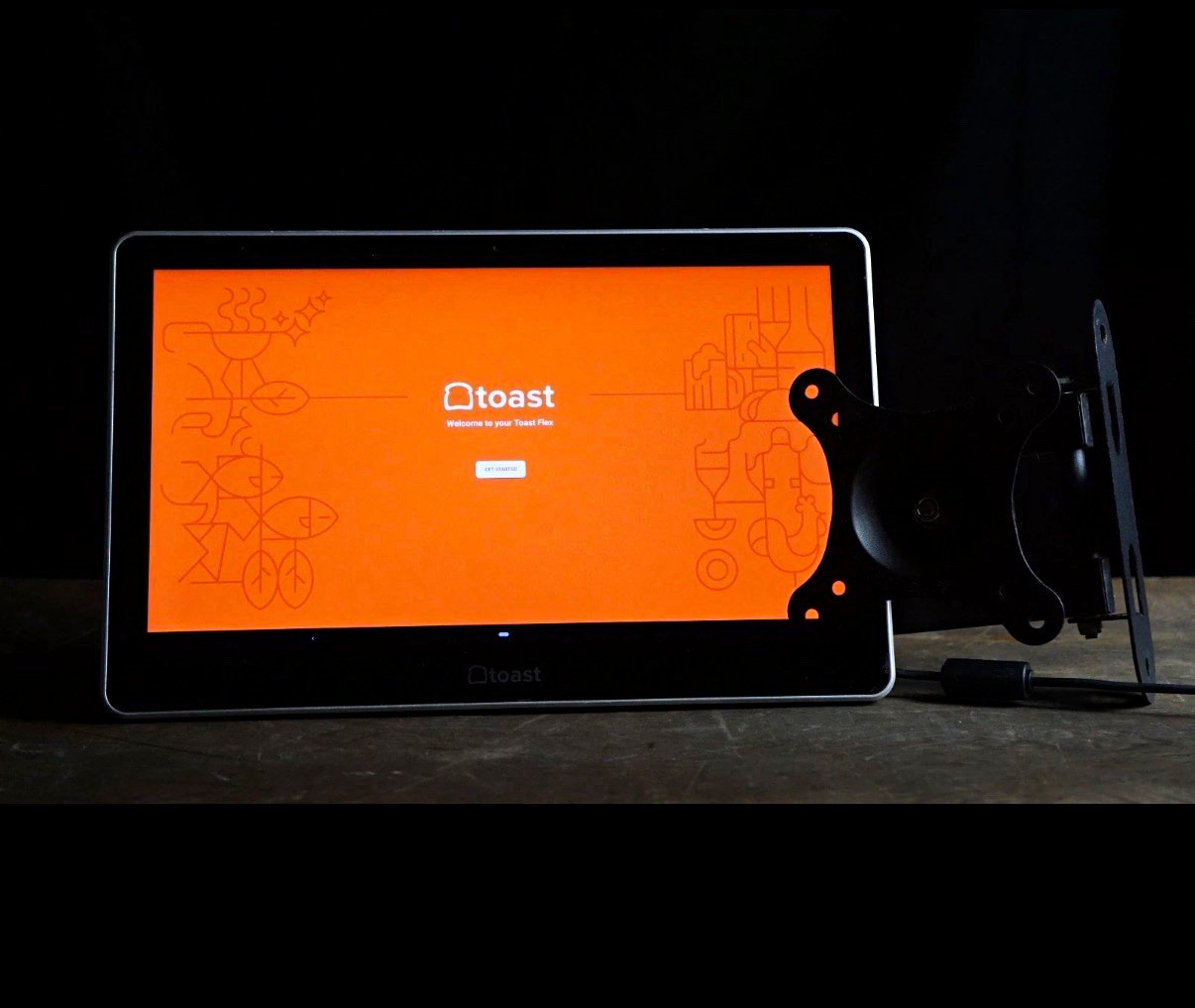 Toast Flex Touchscreen POS Terminal Display with Mounting Arm Wall Bracket