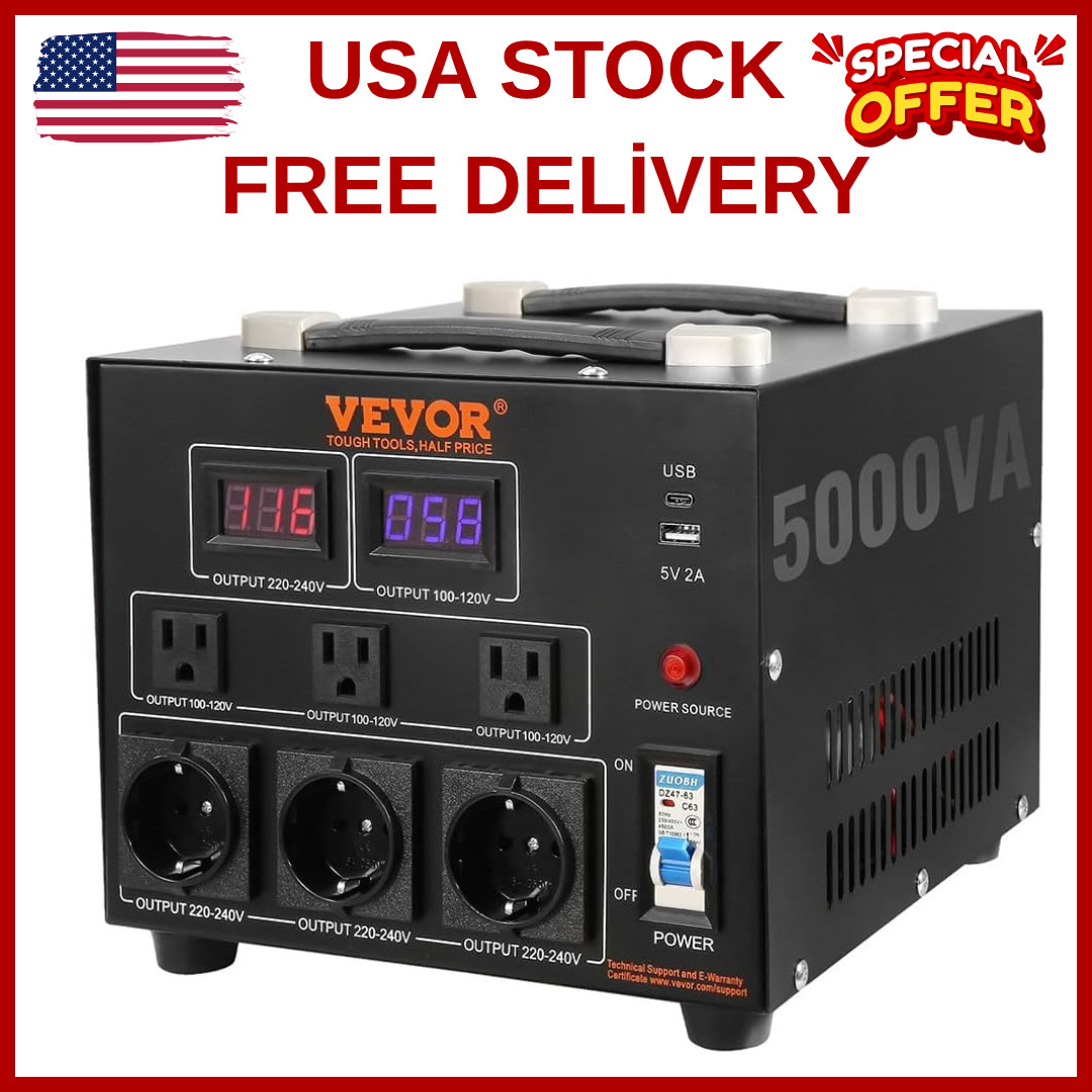 TRANSFORMADOR DE CORRIENTE 5000W CONVERTIDOR DE VOLTAJE 220V A 110 O 110V A 220V