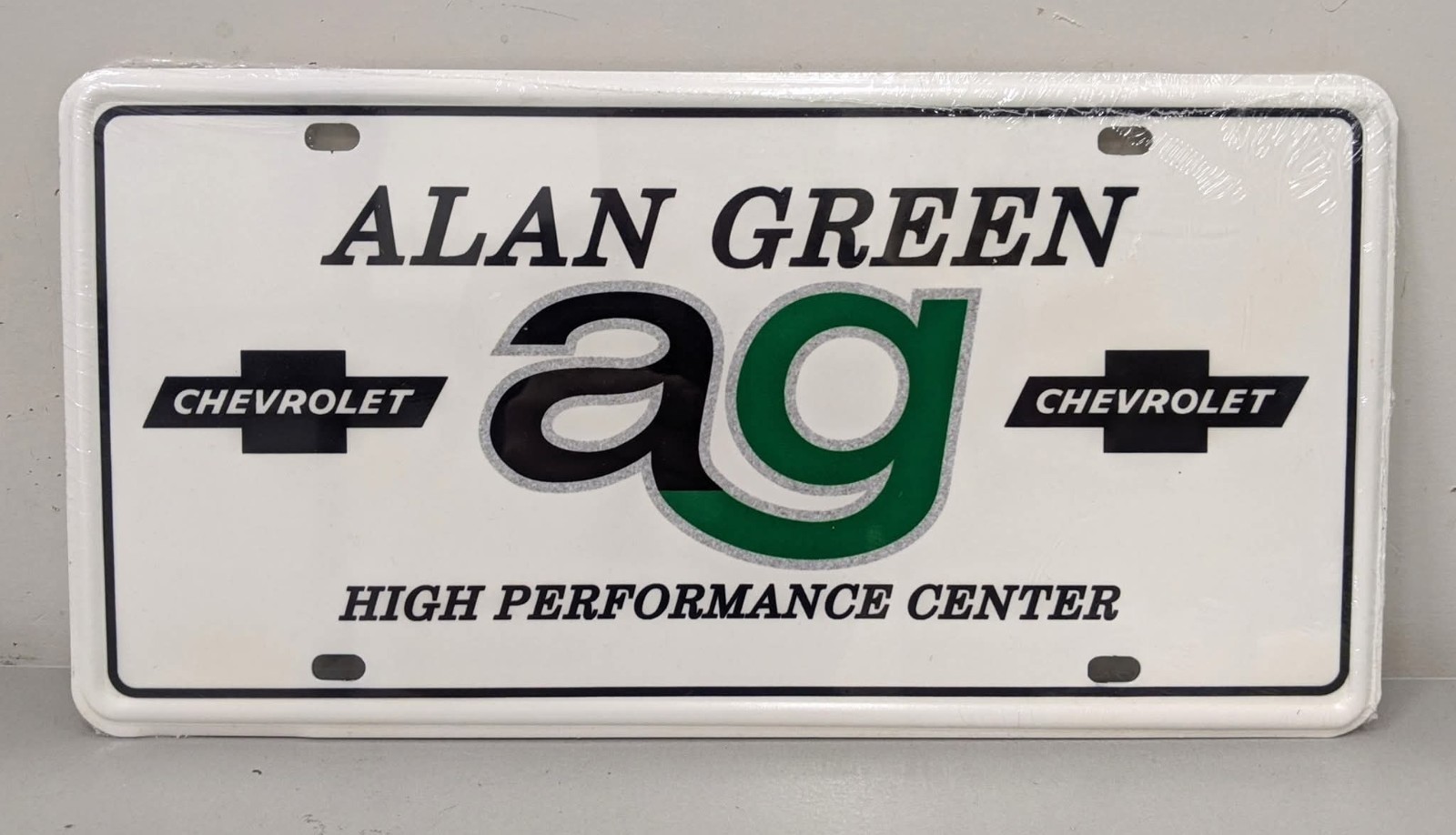 Alan Green Chevrolet Metal License Plate  - Mag wheel drag racing day 2 vintage