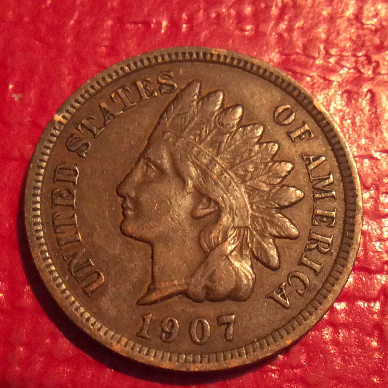 1907 INDIAN HEAD CENT  EF DETAILS  I-329 FREE SHIPPING