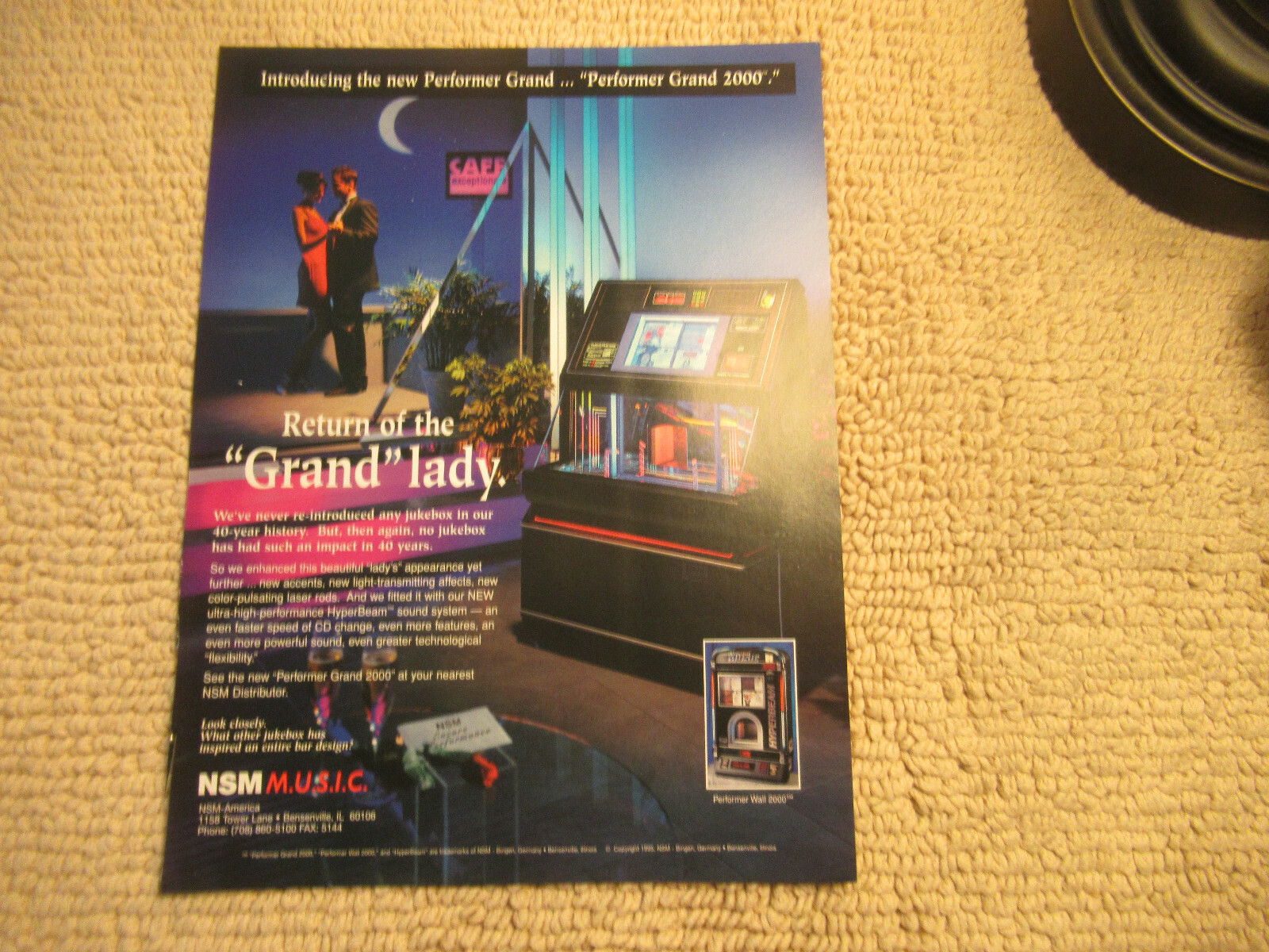 Original 1996 NSM  JUKEBOX  performer grand lady  2000  FLYER