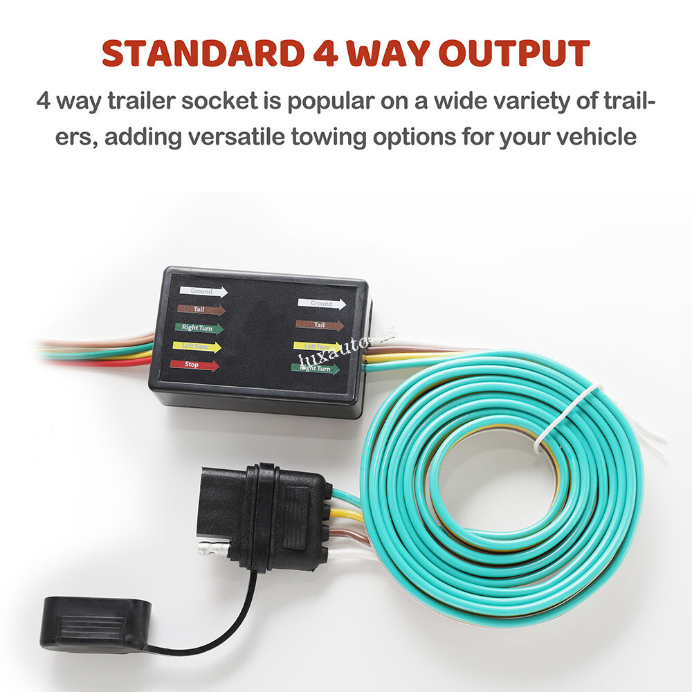 Trailer Hitch Wiring Harness 4 Pin Light Connector For Honda Odyssey 1995-2004