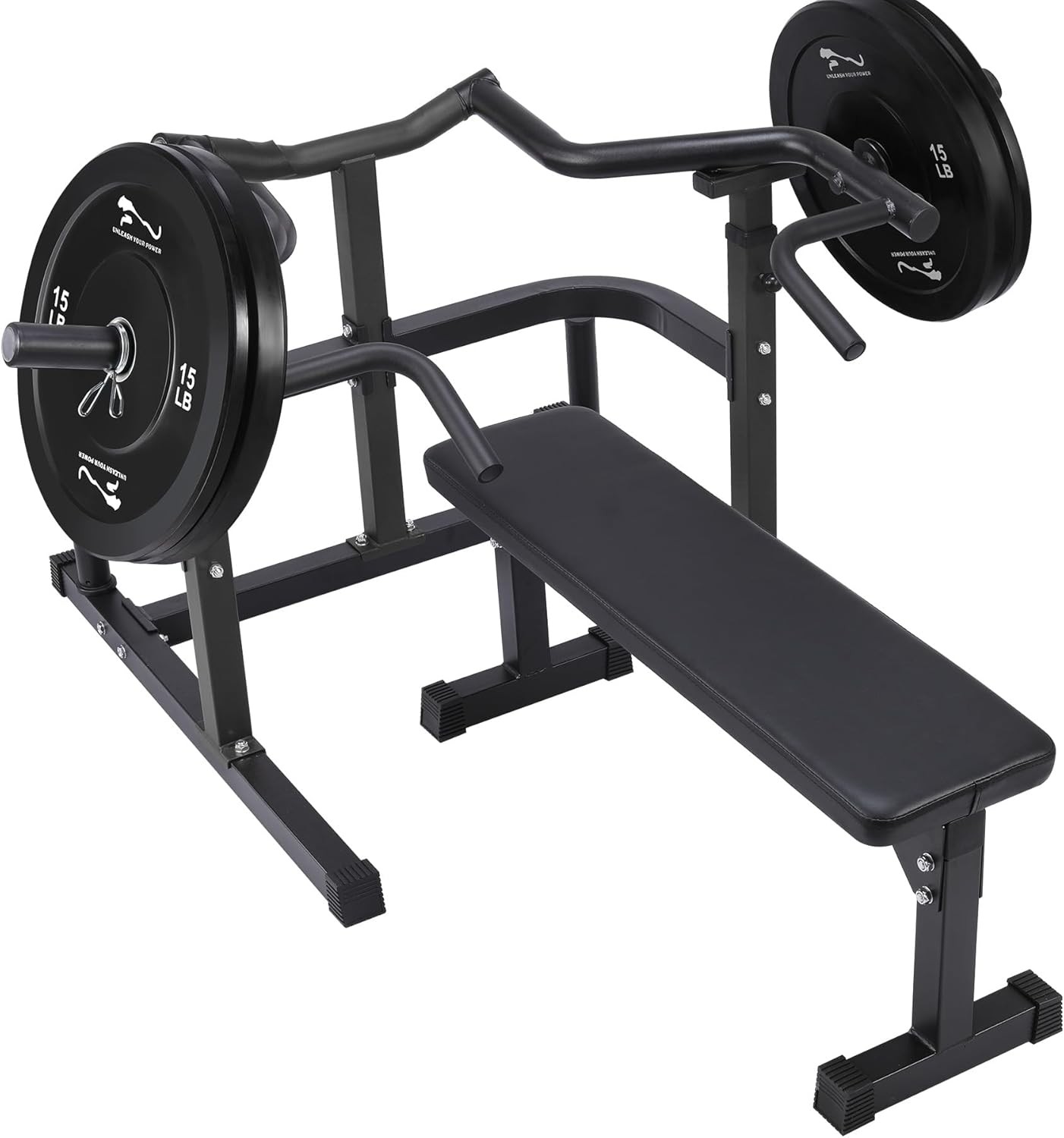 Chest Press Machine with Adjustable Flat Bench,Versatile Bench Press Rack