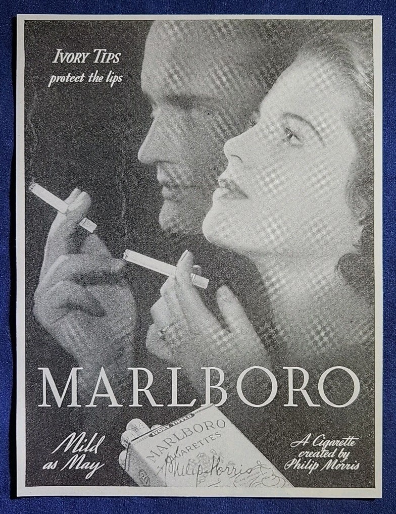 VINTAGE 1938 MARLBORO CIGARETTES MAGAZINE AD
