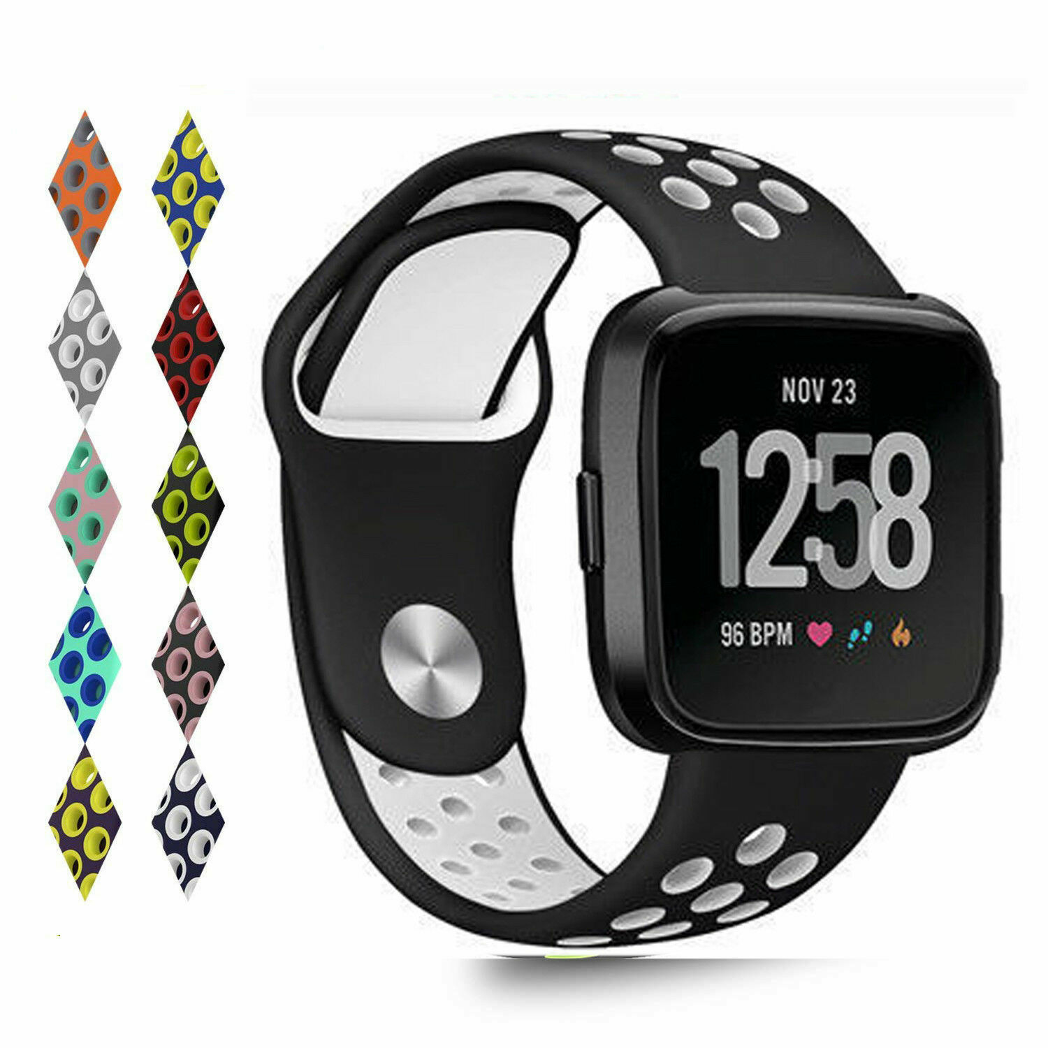 For Fitbit Versa 1 2/Lite /SE Sport Silicone Strap Breathable Wrist Watch Bands