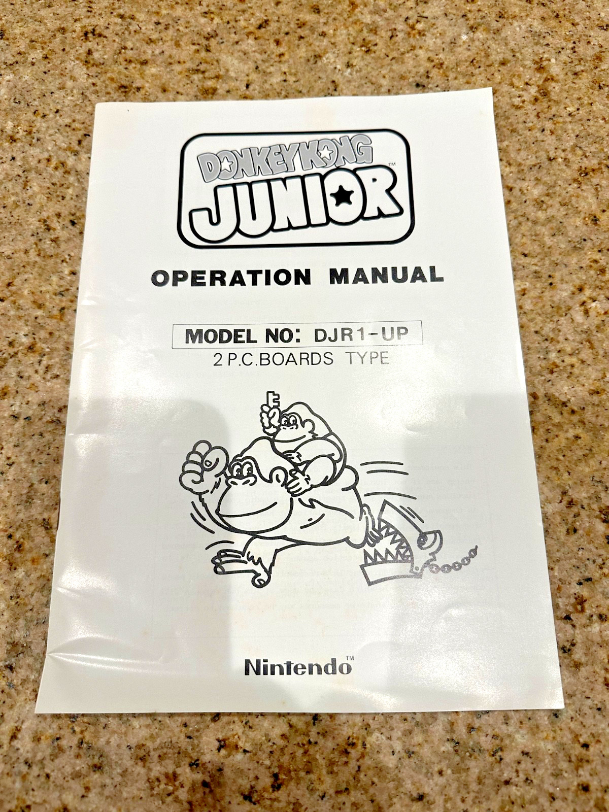1982 Nintendo DONKEY KONG Jr ORIG ARCADE OPERATION MANUAL DJR1-18T 2 PC Boards