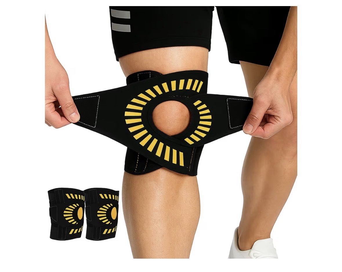KneeBright Light Knee Brace Women/Strong Compression Men Side Stabilizers MEDIUM