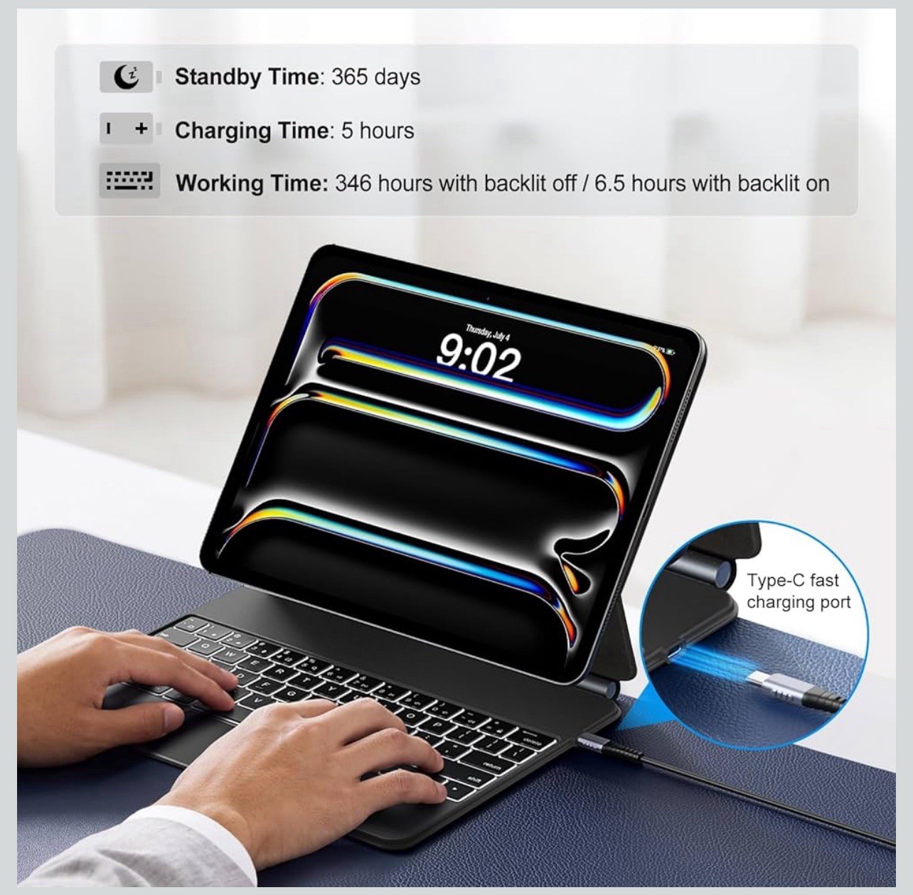 iPad Pro 13-inch (M4 2024 / M5 2025), Magic-Style Magnetic Keyboard Case