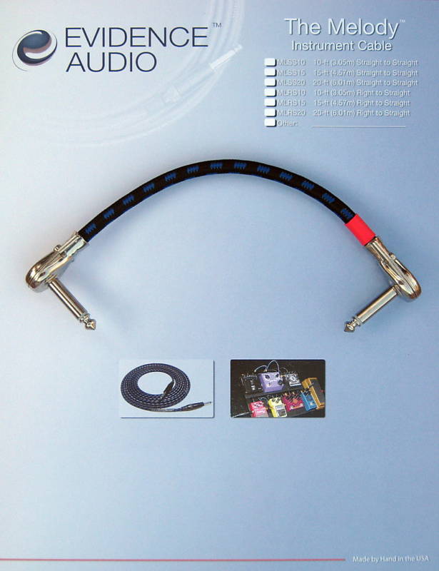 Evidence Audio Melody patch cable Switchcraft 228