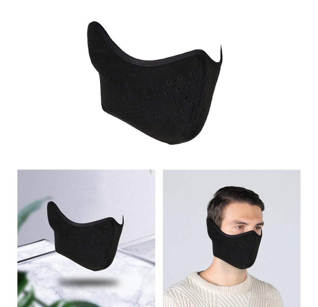 Winter Cold-Proof Mask Windproof Ski Mask Half Mouth Warmer with Earmuffs Hole