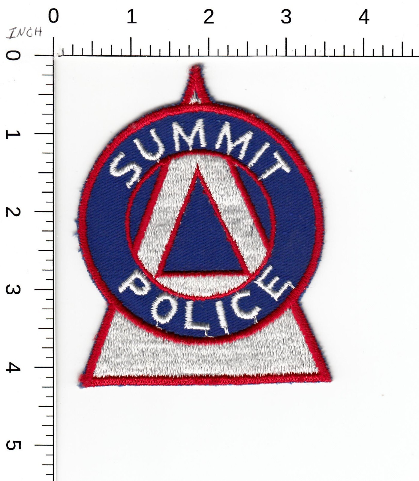 SUMMIT -- VINTAGE ORIGINAL CC BACK RED BORDER- ILLINOIS POLICE COLLECTIBLE PATCH