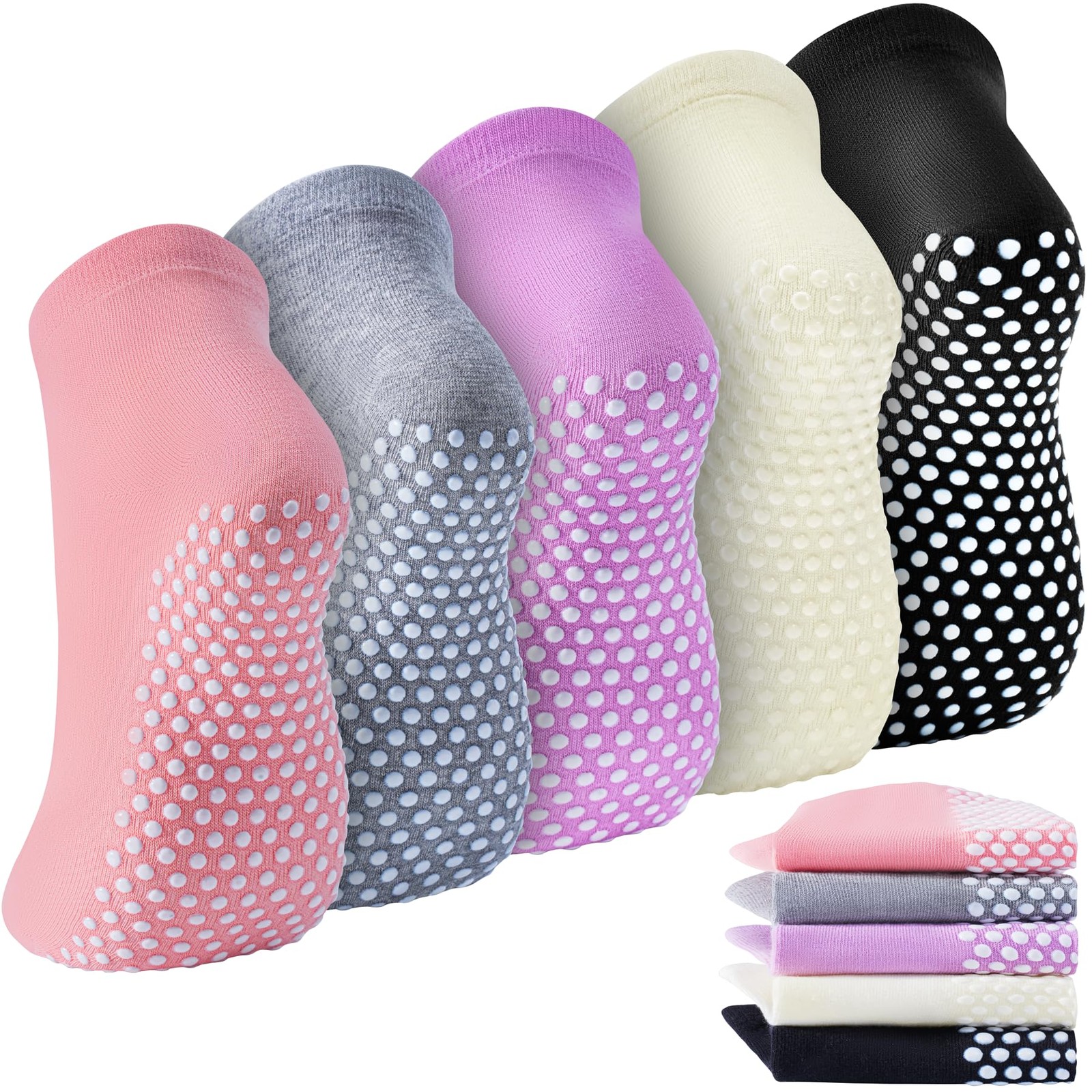 Grip Socks for Women & Men  Non Slip Pilates Yoga Socks with Grippers Hospita...