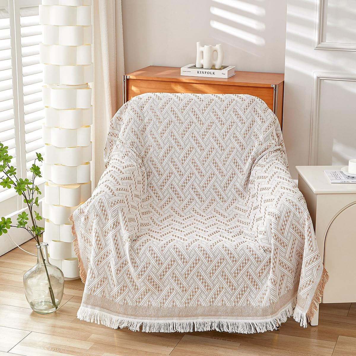 Funda sillon deslizable manta reversible 51x71 antideslizante protector blanco