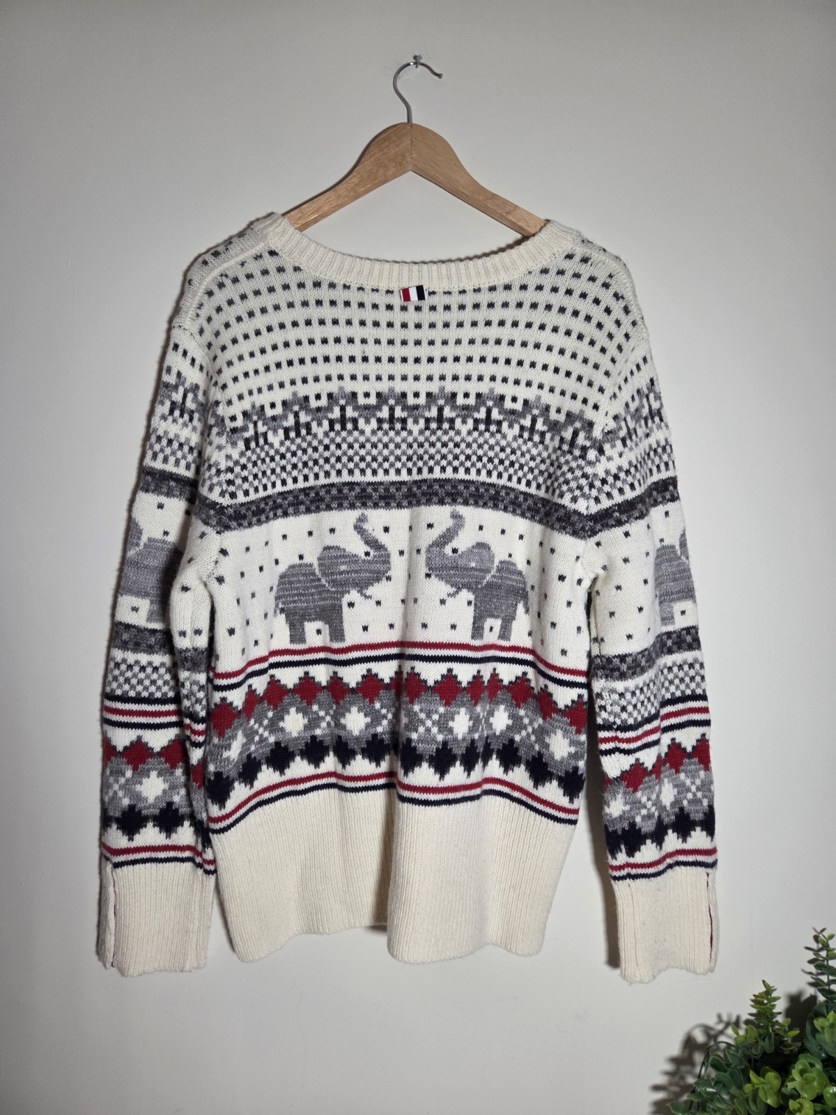 Ayuko Elephant Knit Fairisle Jumper Size Large