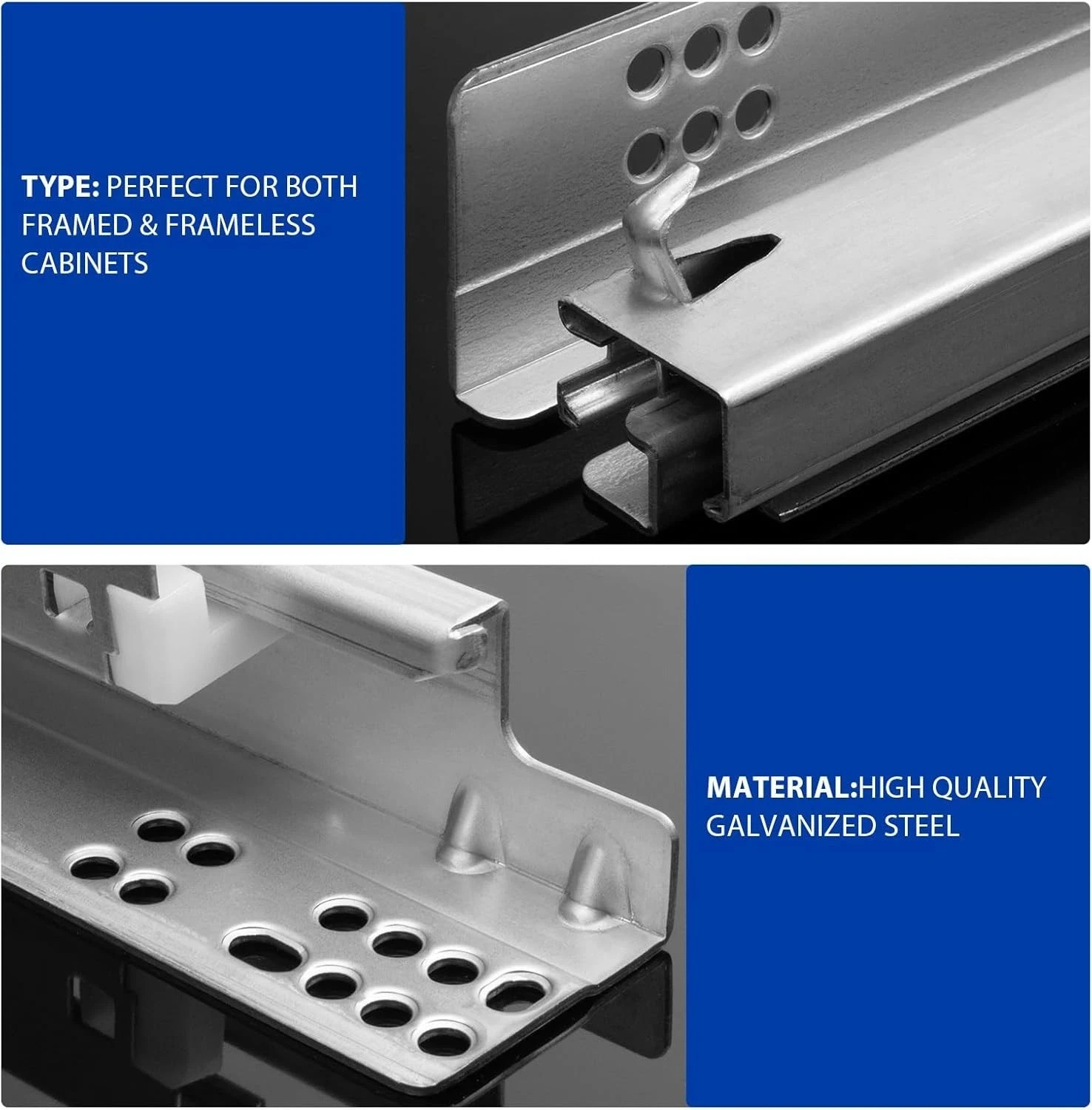 21" Undermount Soft Close Drawer Slides with 3D Locking Devices and Rear Bracket