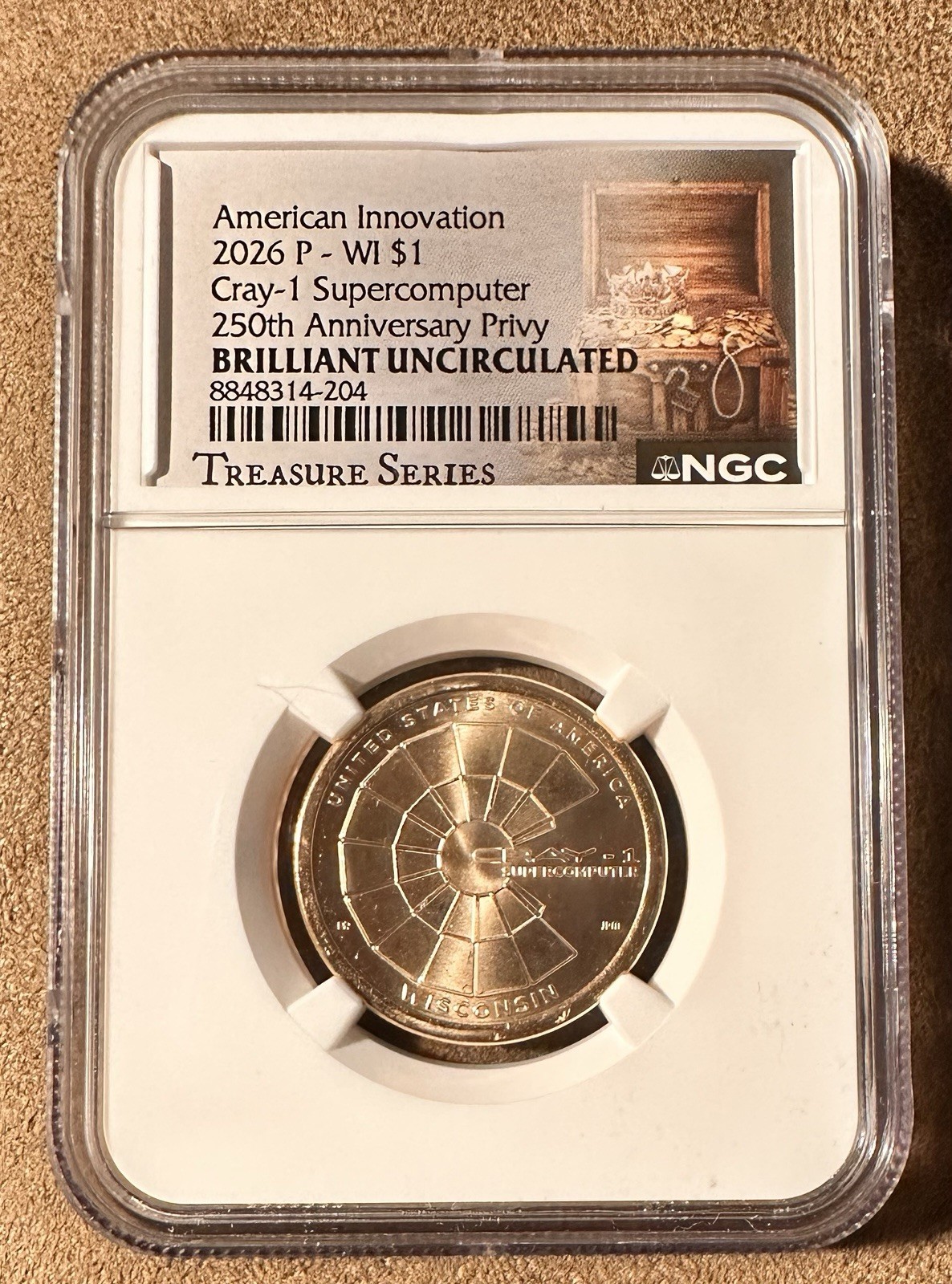 2026 P Cray-1 Computer Wisconsin Innovation Dollar Graded NGC BU w/250 Privy🇺🇸
