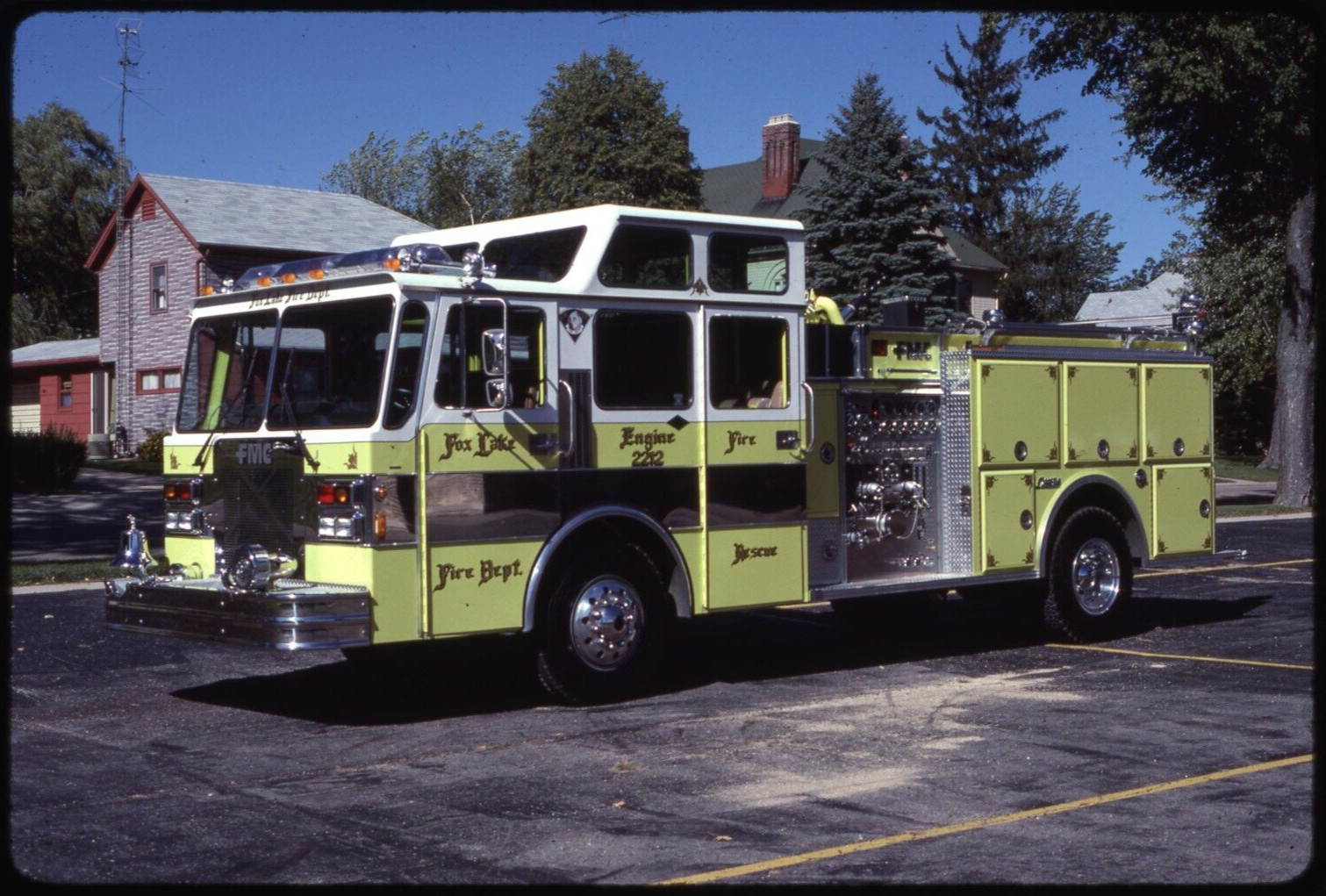 Fox Lake IL 1985 Spartan FMC pumper Fire Apparatus Slide