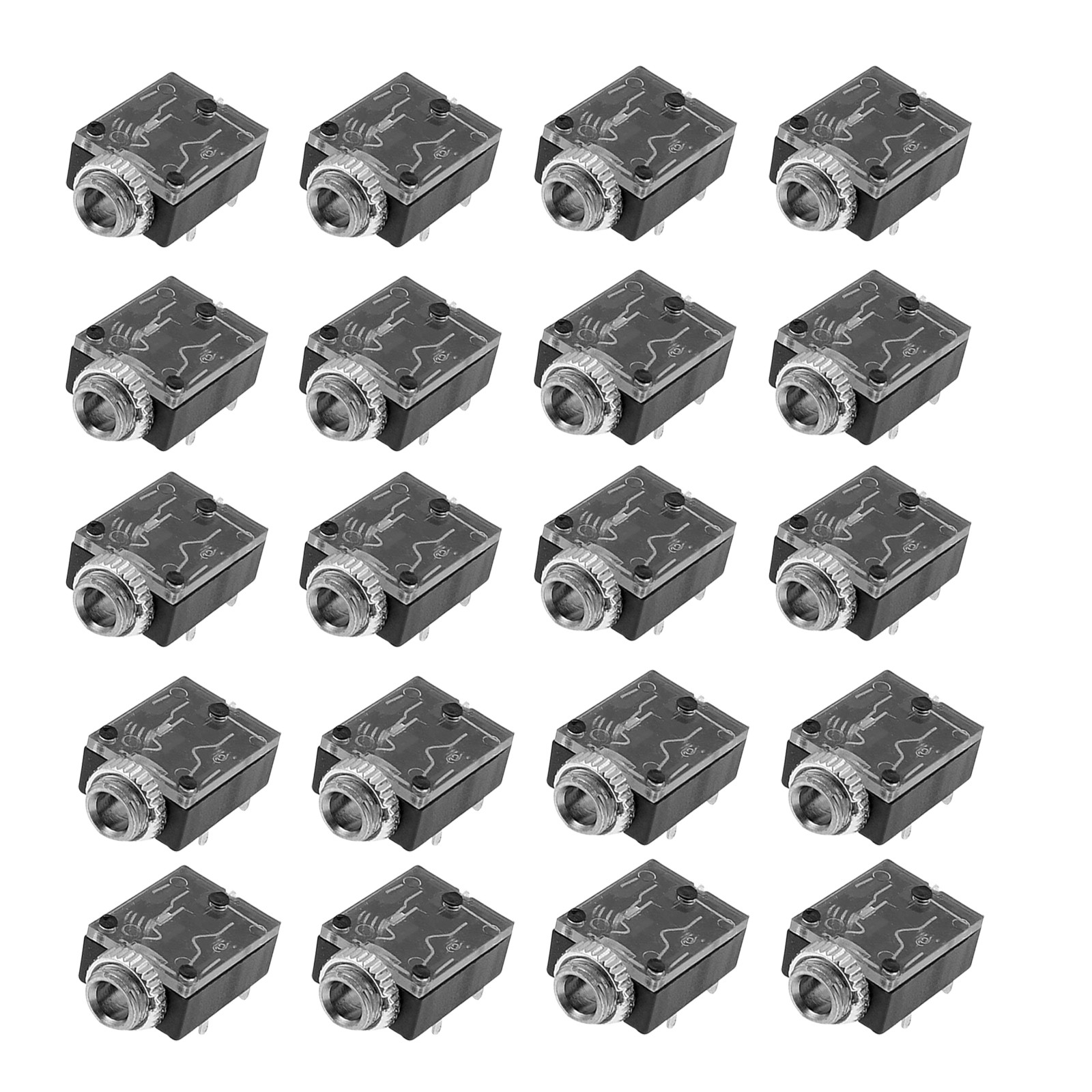 20 Pcs 5 Pin 3.5mm Audio Mono Jack Socket PCB Panel Mount for Headphone E